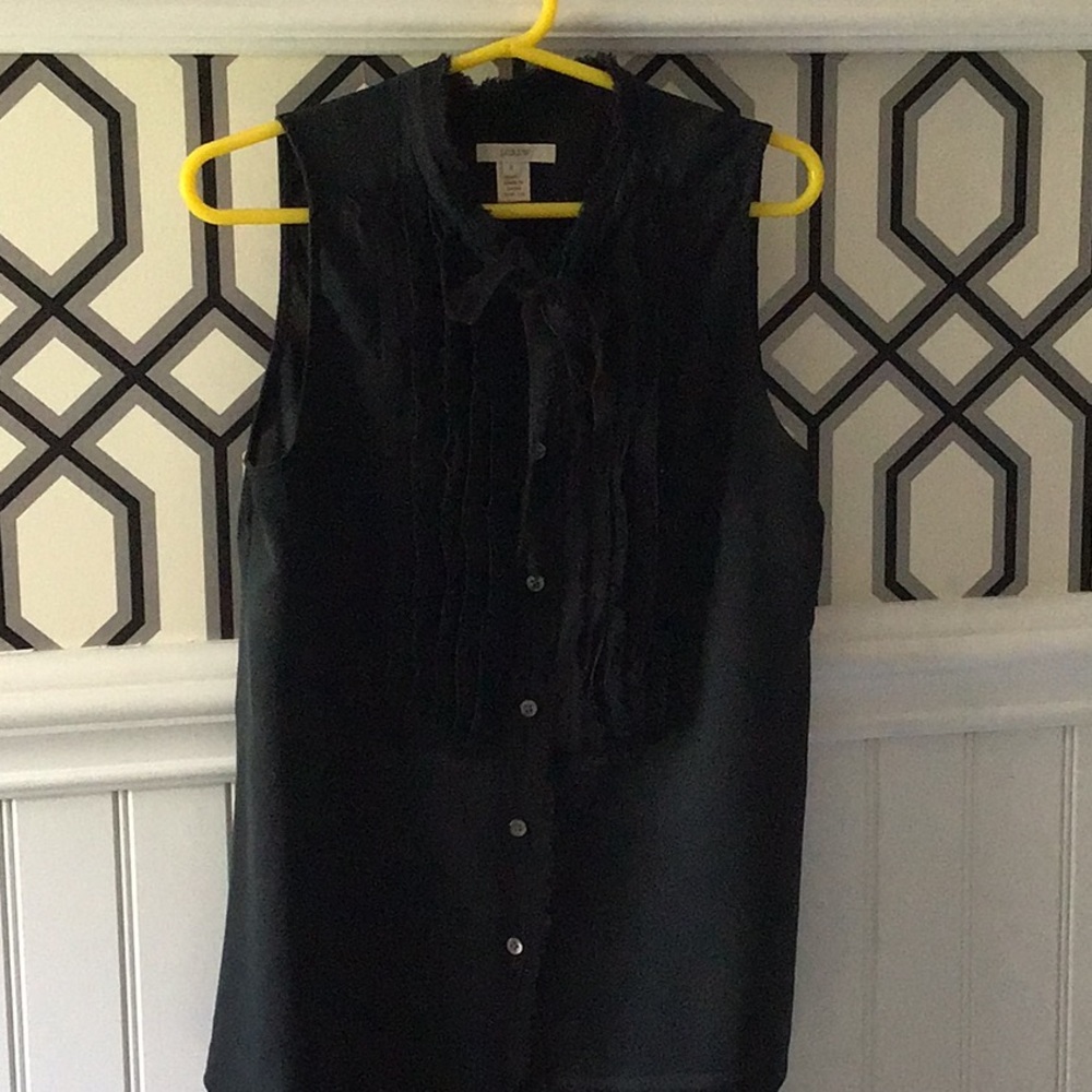 J.Crew 100% silk sleeveless sheer blouse